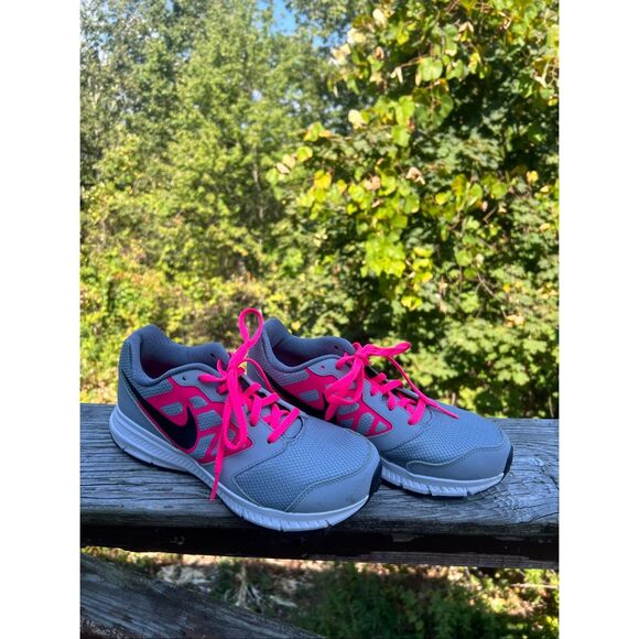 Nike Girls Downshifter 6 Sz 6Y Pink/Black/Gray 685167-007 - Picture 1 of 8